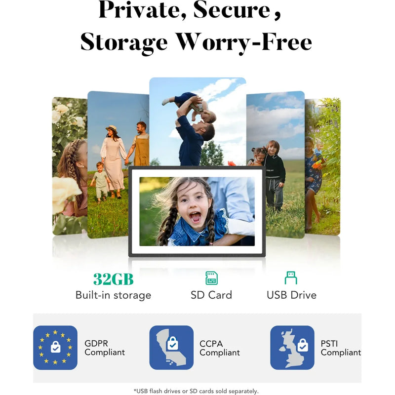 Pexar 11" Digital Picture Frame - 2K Resolution - WiFi Enabled - 32GB