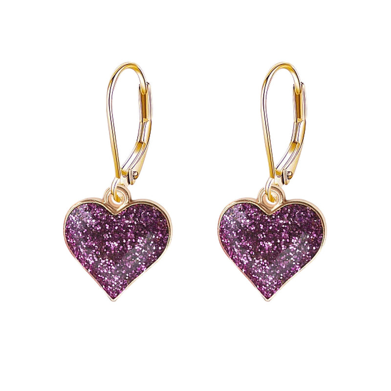 Pair of Heart Earrings Elegant Fashion Women's Jewellery Ear Ring 6 Colours