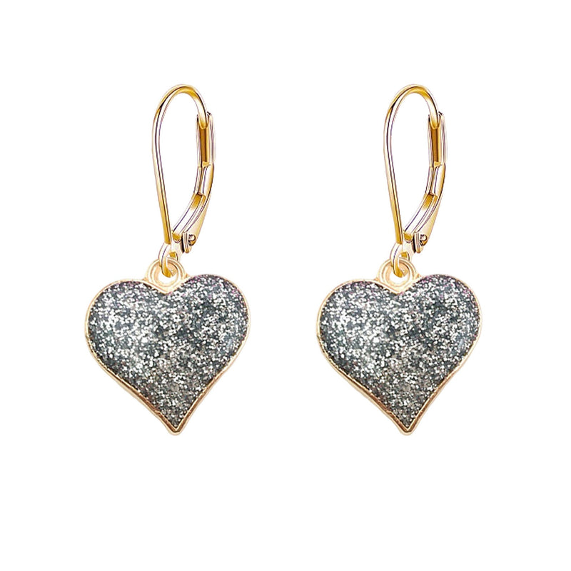 Pair of Heart Earrings Elegant Fashion Women's Jewellery Ear Ring 6 Colours
