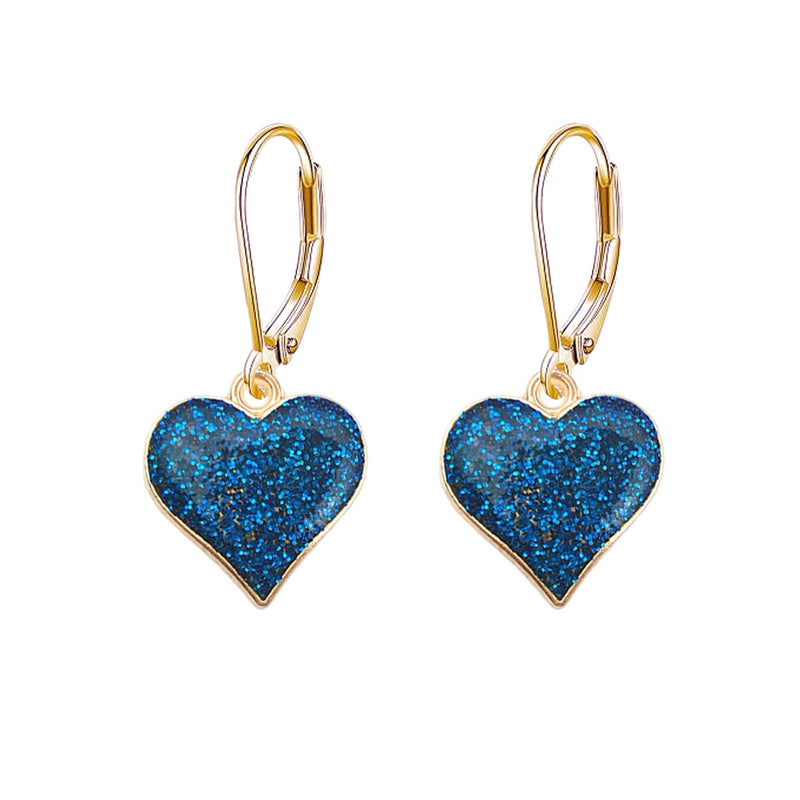 Pair of Heart Earrings Elegant Fashion Women's Jewellery Ear Ring 6 Colours