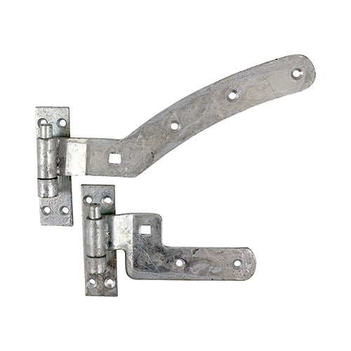 Curved Rail Hinge Set – Left Hand – Hot-Dipped Galvanised – Pair