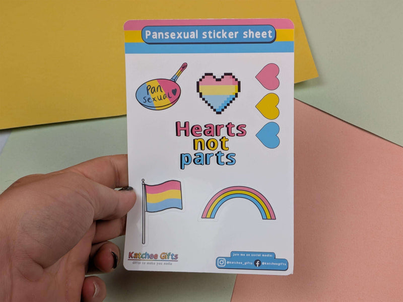 Pansexual pride sticker sheet