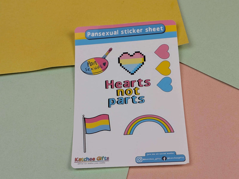 Pansexual pride sticker sheet