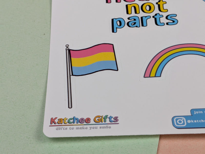 Pansexual pride sticker sheet