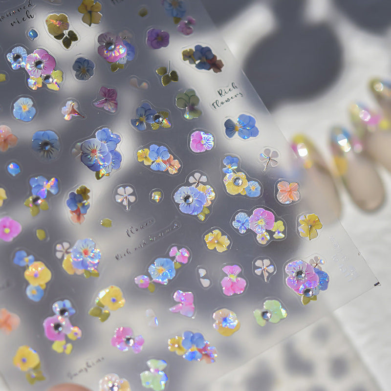 Hello Claws | Pansy Flower Diamond Nail Deco Sticker