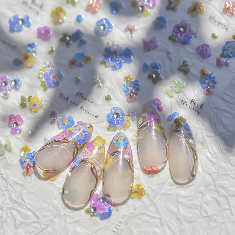 Hello Claws | Pansy Flower Diamond Nail Deco Sticker