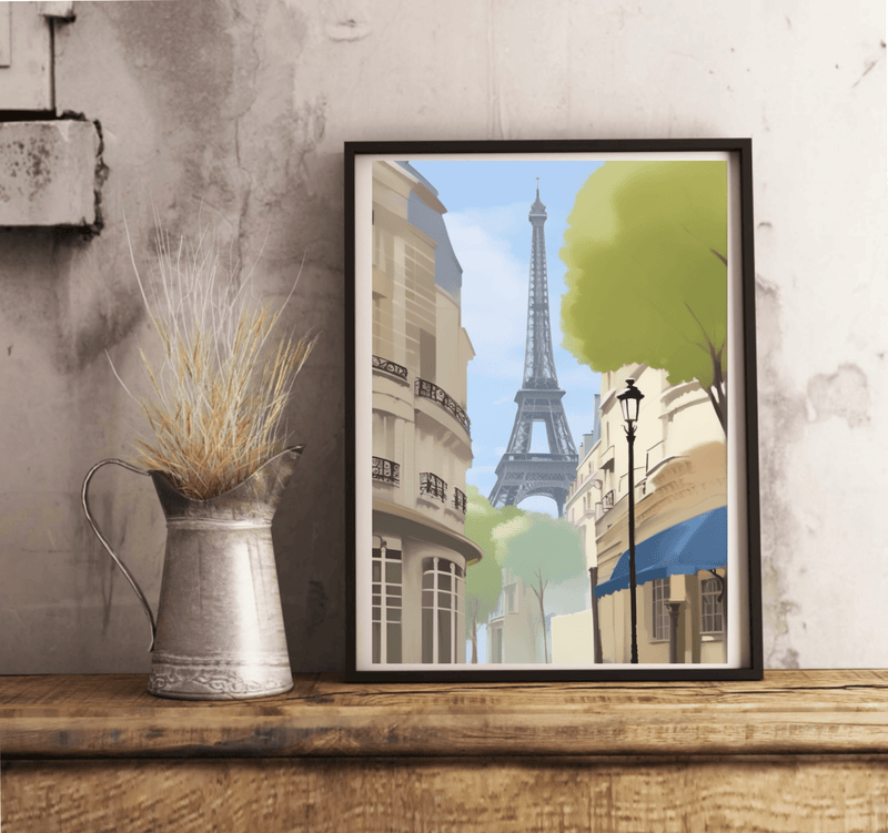 Paris Eiffel Tower Print | Romantic Parisian Wall Decor
