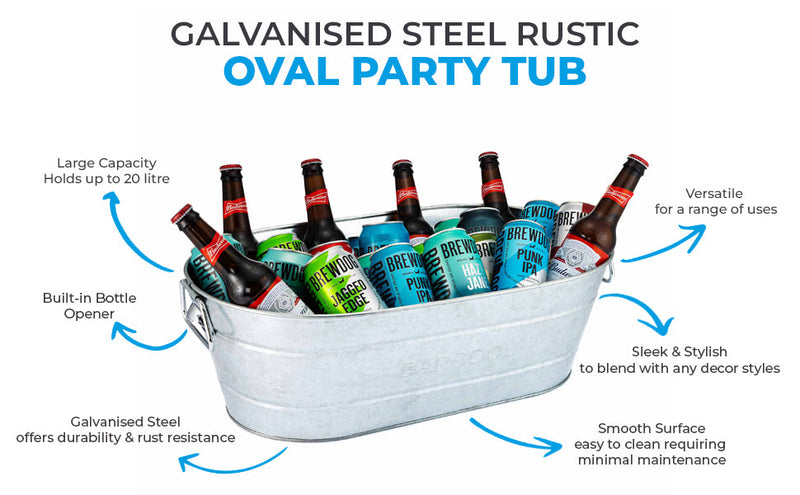 Barcool 20L Galvanised Steel Party Tub