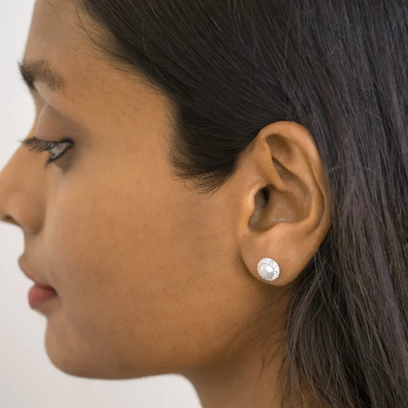 Pearl Halo Earrings