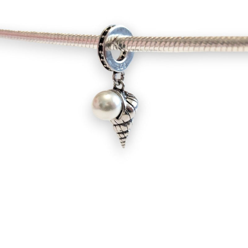 Pearl Seashell Dangle Charm