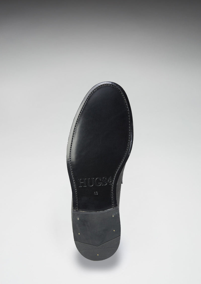 Slate Grey Suede Loafers, Welted Leather Sole
