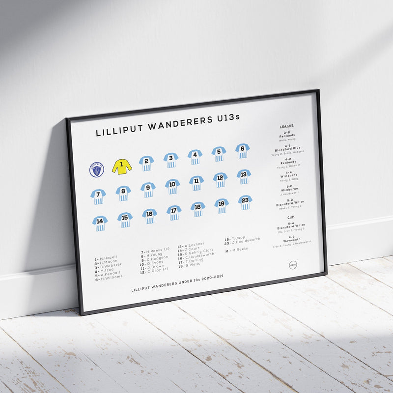 Personalised Football Team Season Print