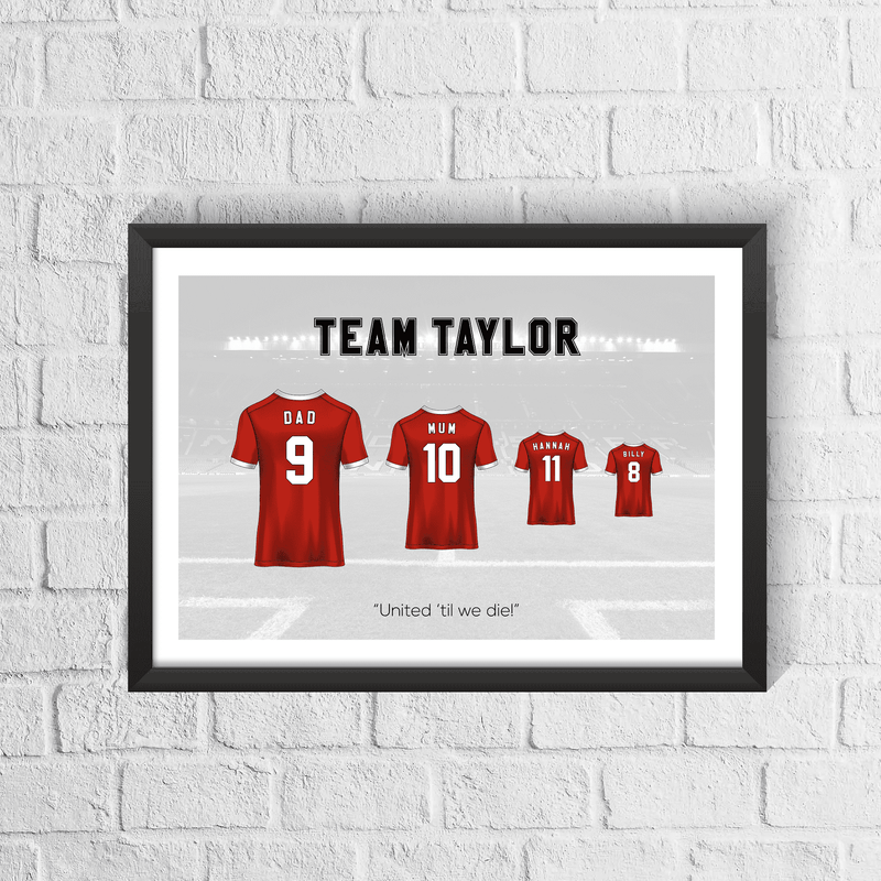 Personalised Manchester Reds Family Print