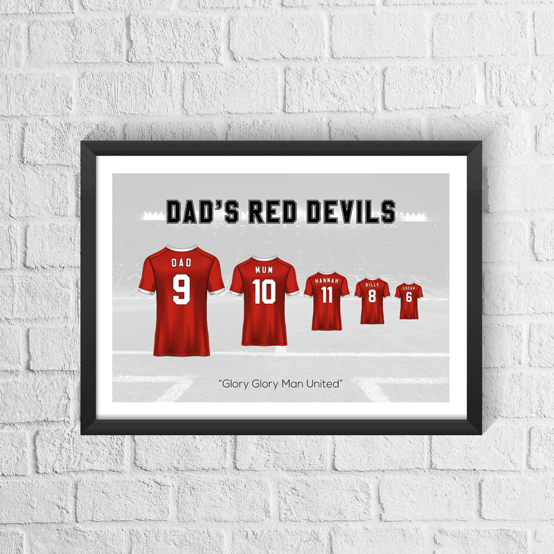 Personalised Manchester Reds Family Print