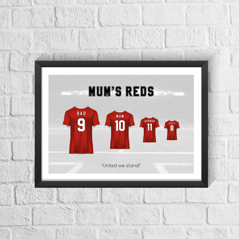 Personalised Manchester Reds Family Print