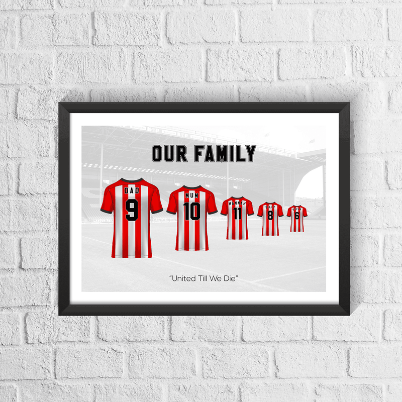 Personalised Sheffield Red Stripes Family Print