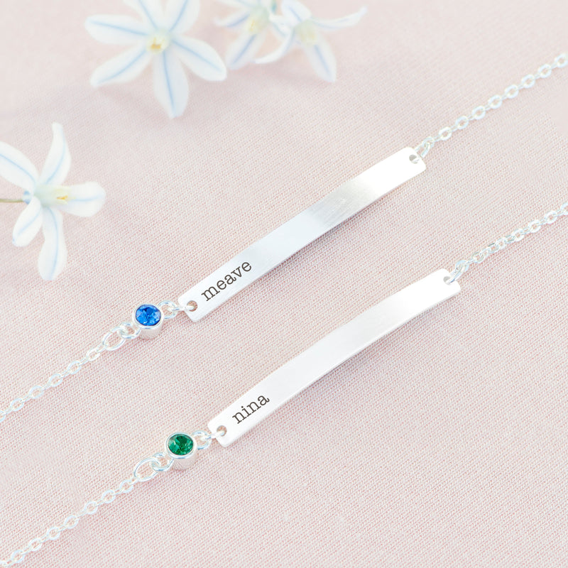 Personalised Silver Birthstone Swarovski Crystal Bracelet