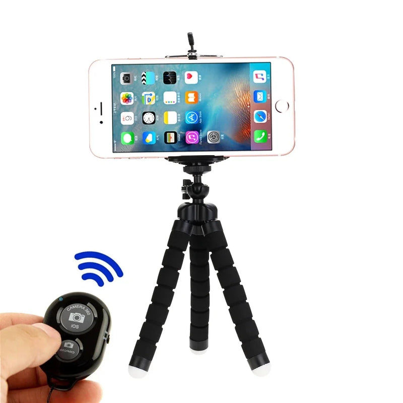 Phone Tripod Stand - Mini Tripod with Mobile Camera Holder Clip for Smartphone & Camera