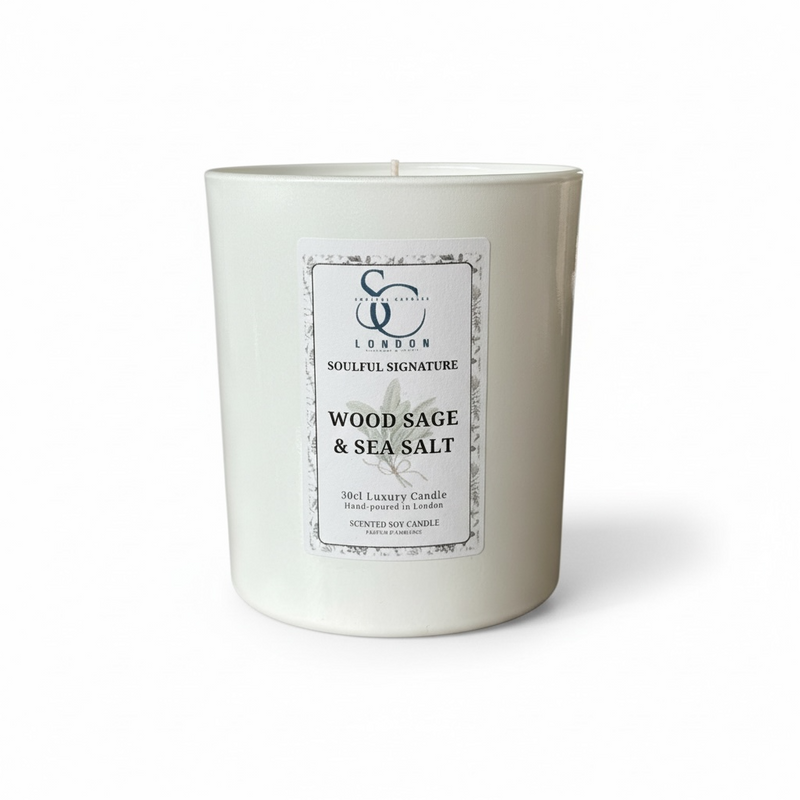 Wood Sage & Sea Salt – Luxury Soy Candle (30cl) Classic Look