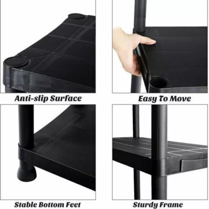 3 Tier Shelving Unit Heavy Duty Plastic Storage Shelf