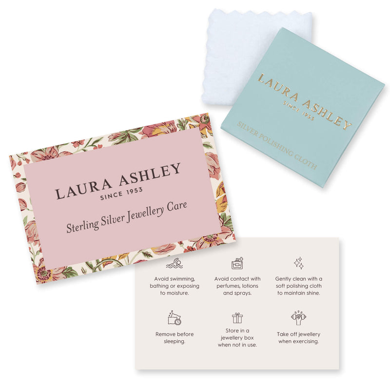 Laura Ashley Silver Blue Birds Stud Earrings