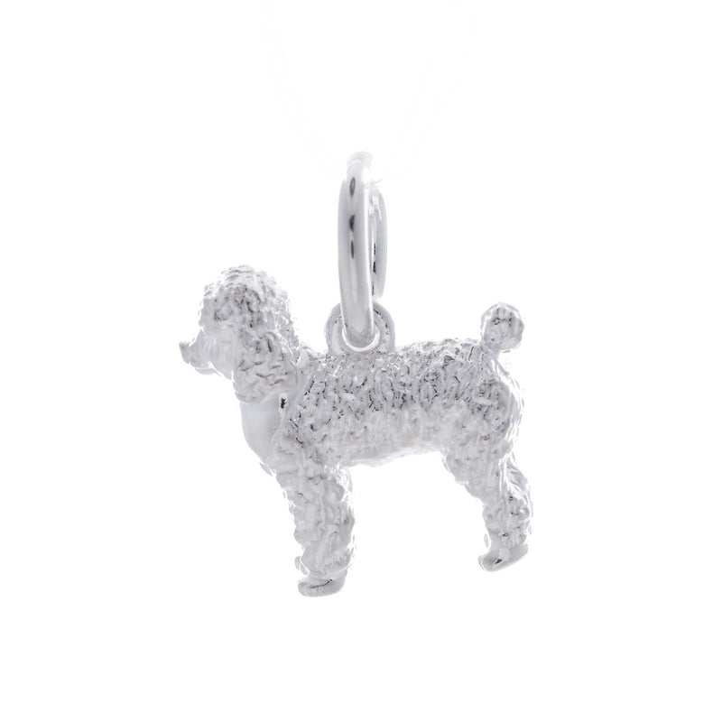 Poodle Personalised Silver Dog Tag Necklace