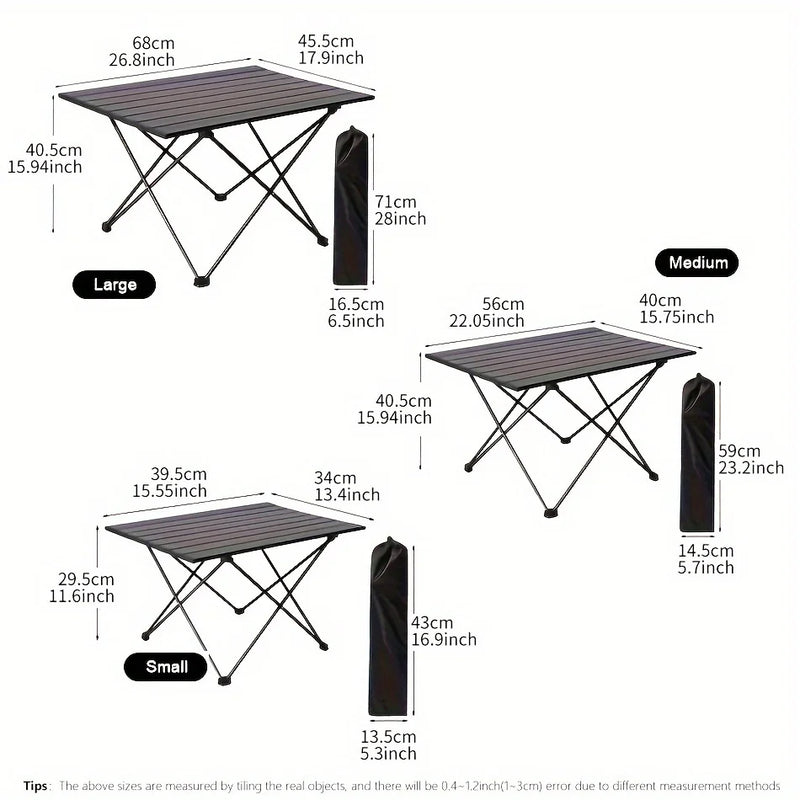 Portable Folding Outdoor Tables - Heavy Duty Aluminium Adjustable Table Indoor