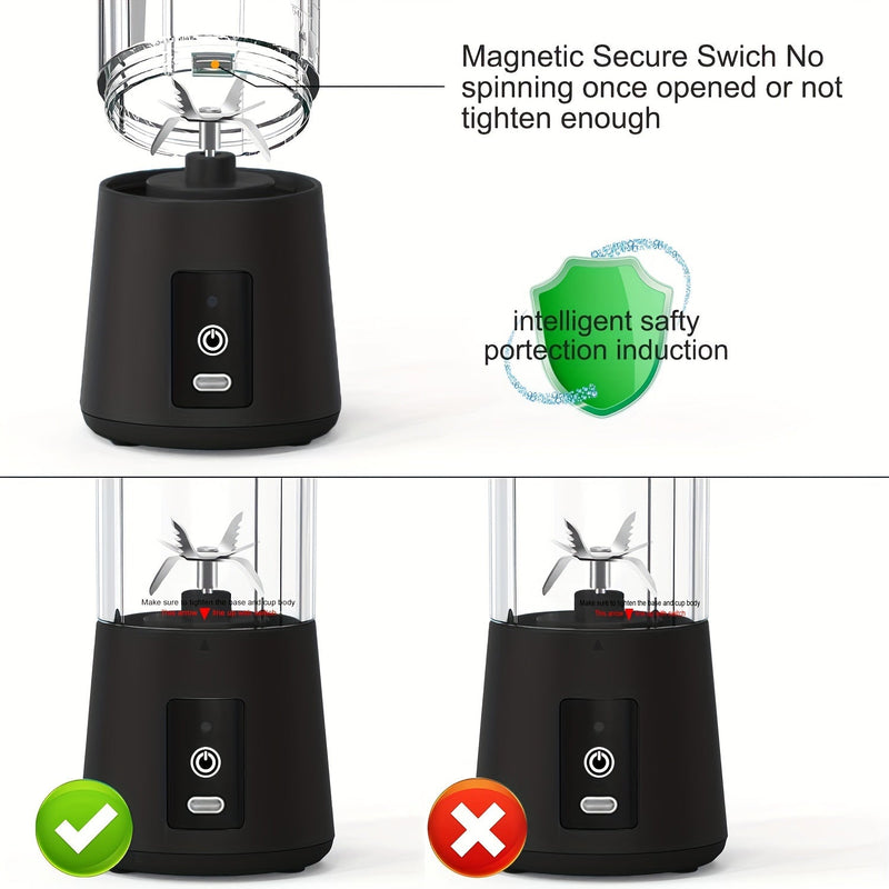 Portable USB Blender - Mini Smoothie Maker for Shakes & Juices, Rechargeable Travel Blender