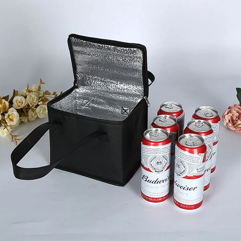 Portable Folding Lunch Cooler Bag - Insulated Picnic Ice Pack Thermal Food and Drink Carrier