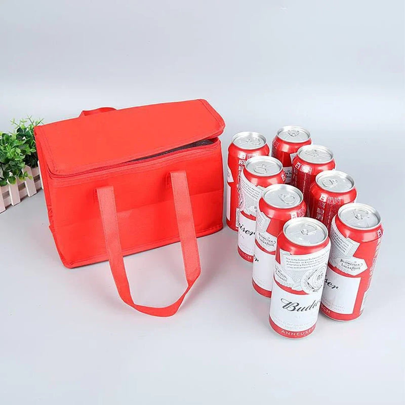 Portable Folding Lunch Cooler Bag - Insulated Picnic Ice Pack Thermal Food and Drink Carrier