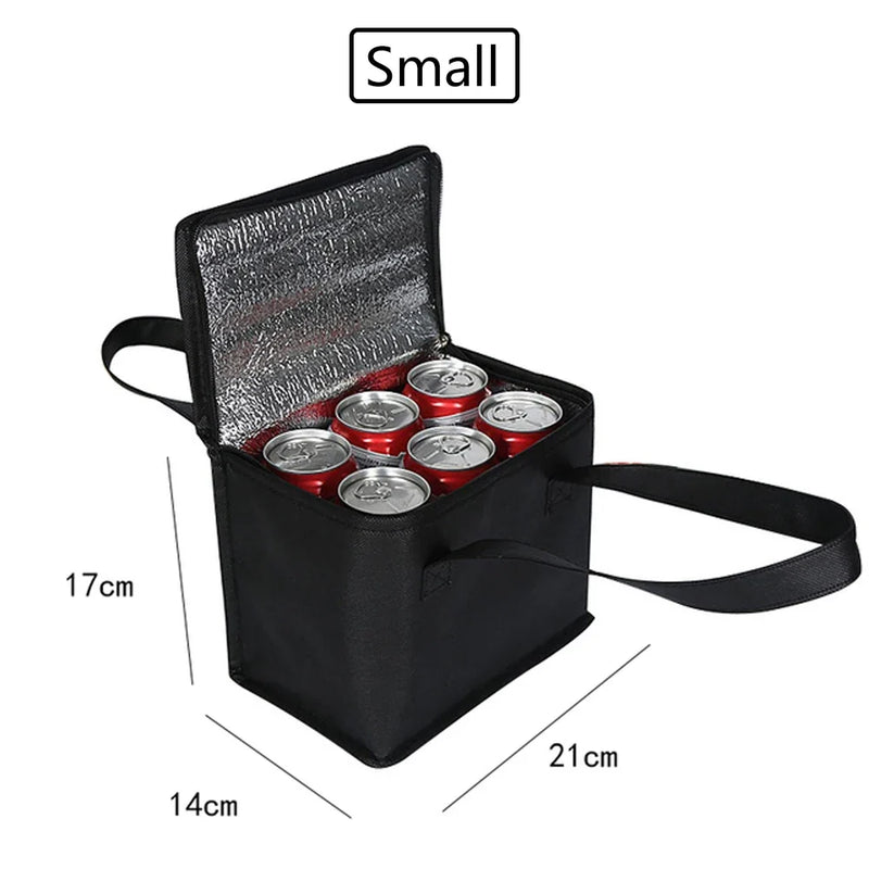 Portable Folding Lunch Cooler Bag - Insulated Picnic Ice Pack Thermal Food and Drink Carrier