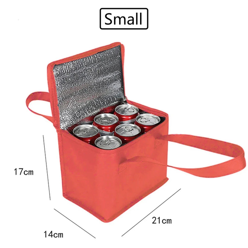 Portable Folding Lunch Cooler Bag - Insulated Picnic Ice Pack Thermal Food and Drink Carrier