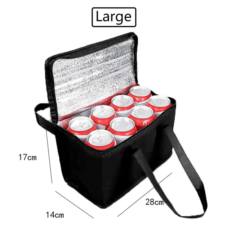 Portable Folding Lunch Cooler Bag - Insulated Picnic Ice Pack Thermal Food and Drink Carrier