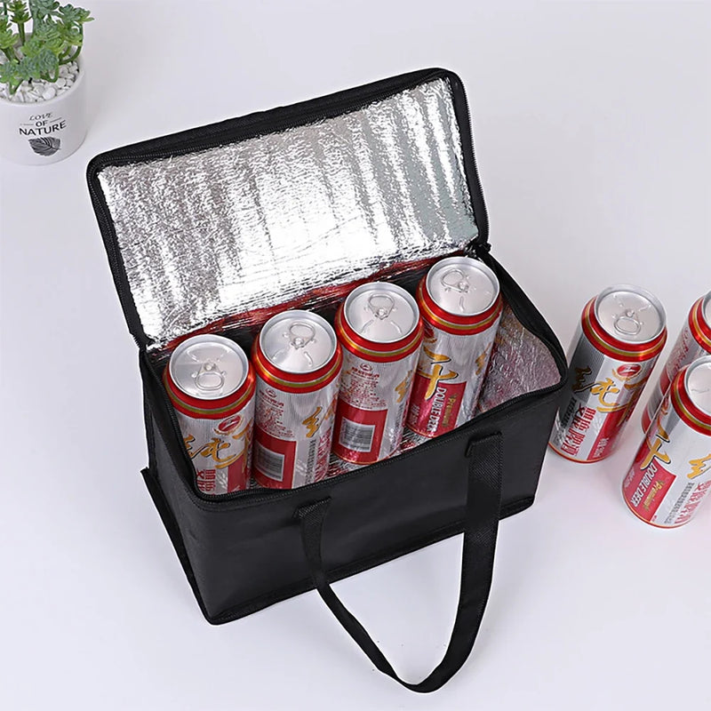 Portable Folding Lunch Cooler Bag - Insulated Picnic Ice Pack Thermal Food and Drink Carrier