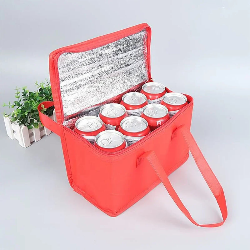Portable Folding Lunch Cooler Bag - Insulated Picnic Ice Pack Thermal Food and Drink Carrier