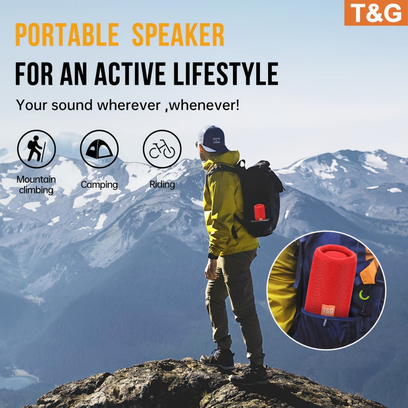 Portable Wireless Bluetooth Speaker with LED Light - Built-in Mic, Surround Sound