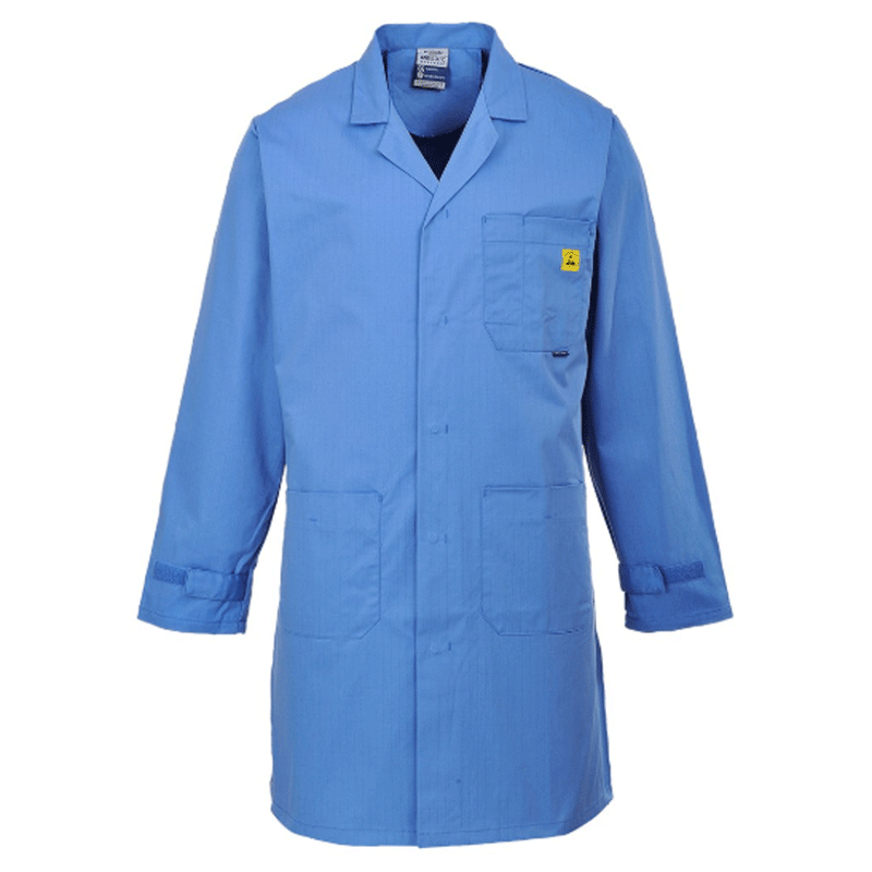 Portwest AS10 Anti-Static ESD Stud Front Coat Various Colours