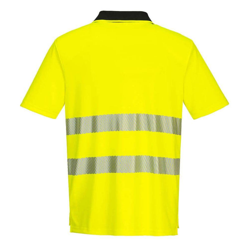 Portwest DX412 Hi-Vis Zip Neck Short Sleeve Polo T-Shirt