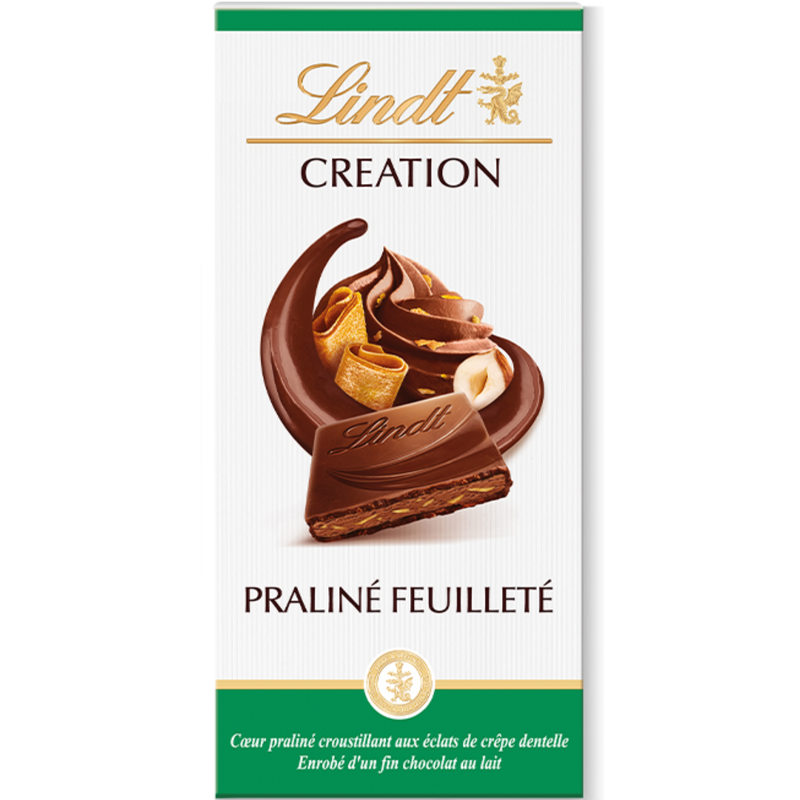 Lindt Creation | Hazelnut Wafer Milk Chocolate | 150g Bar