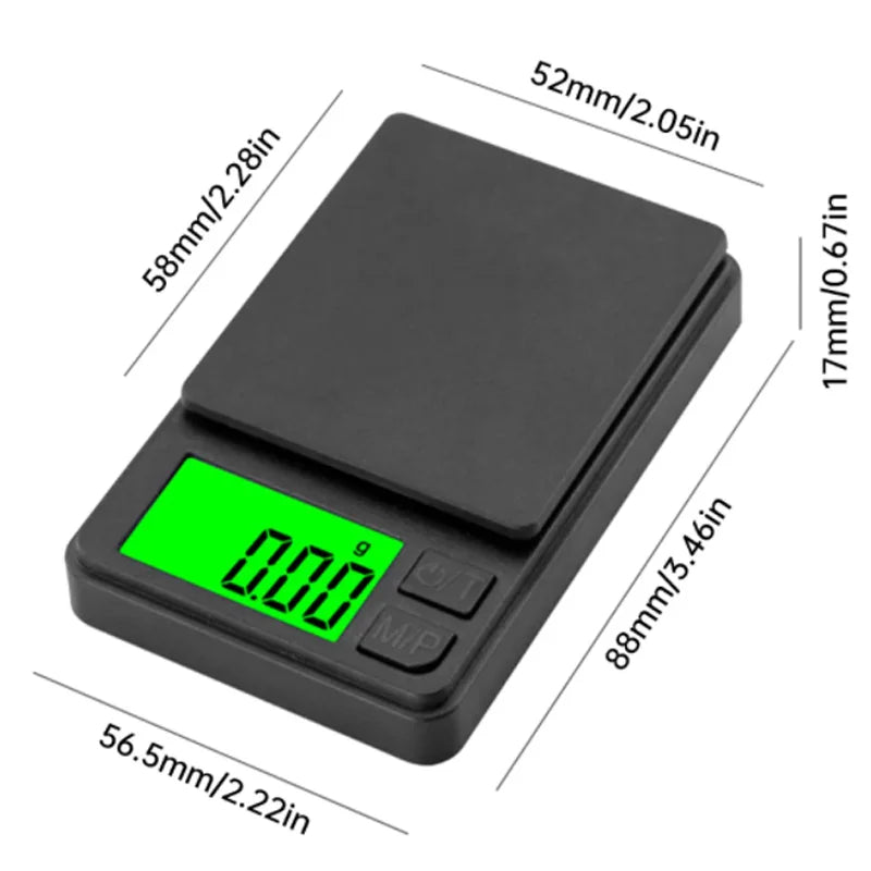 Precision Digital Pocket Scale - Mini Gram Scale for Jewellery, Food with Backlit LCD Display - Portable Travel Scale