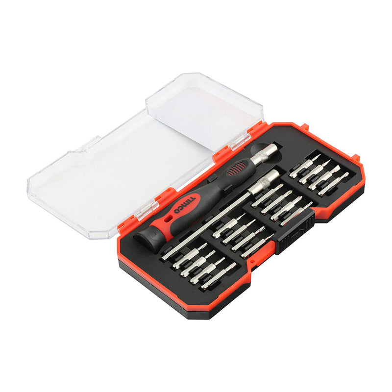Precision Screwdriver Bit Set – 18 Piece – Slotted, Phillips, TX & Hex