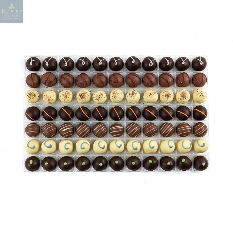 Premium English Truffle Selection - gin & lime, blueberry & balsamic, champagne, Buck's fizz, cappuccino, cherry bakewell, apricot & amaretto