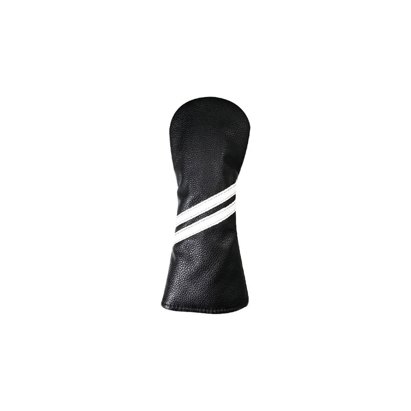 Striped Golf Headcovers PU Leather Driver Fairway Hybrid Waterproof Head Covers