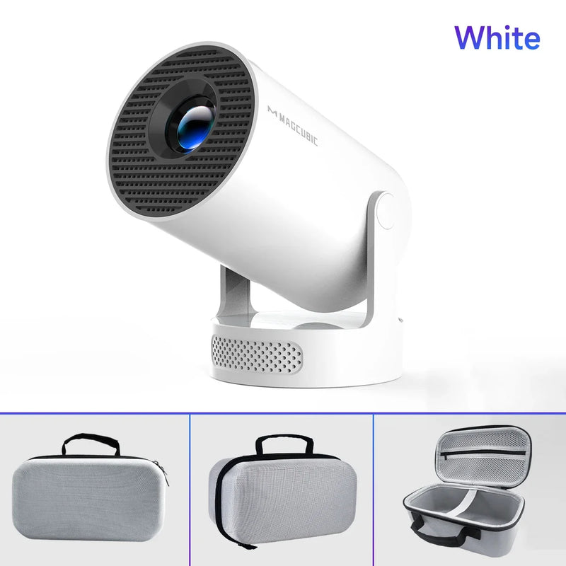 Pro 4K Android 11 Portable Projector - 180 Degree Flexible Mini Cinema Projector for Outdoor & Home