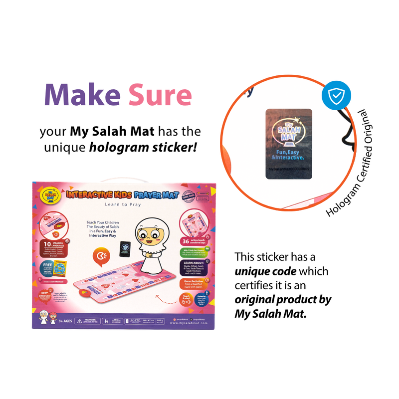 Smart Interactive Kids Prayer Mat Pink Version |  Now with Salah Translation | Ramadan & Eid Gift
