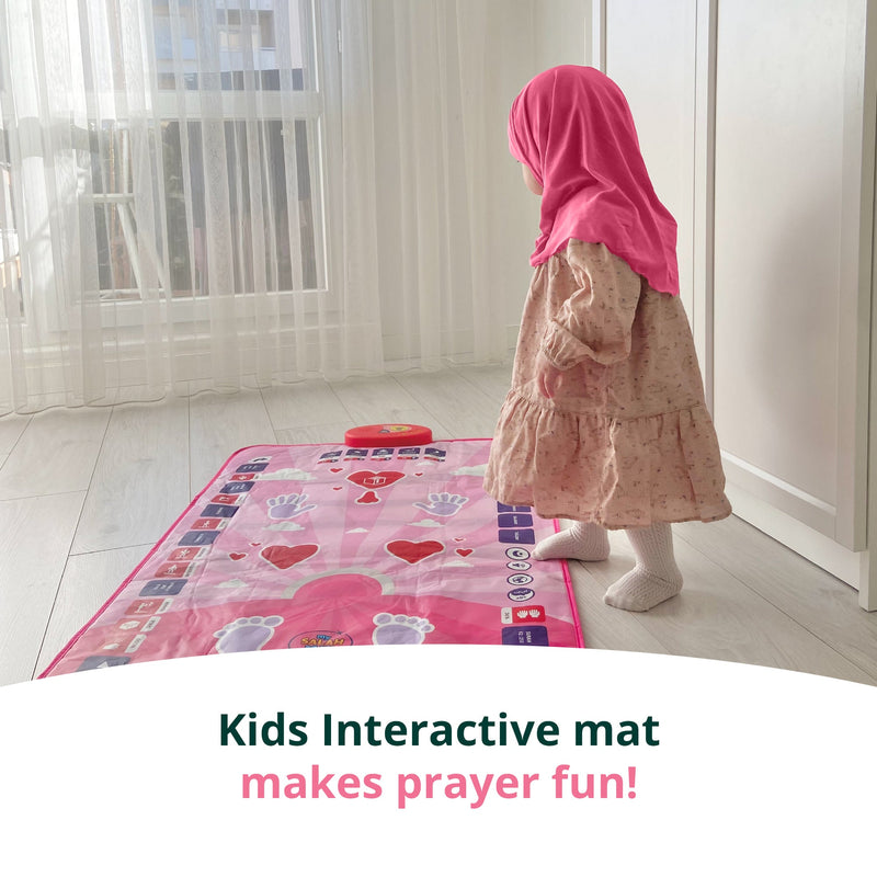 Smart Interactive Kids Prayer Mat Pink Version |  Now with Salah Translation | Ramadan & Eid Gift