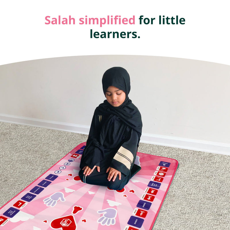 Smart Interactive Kids Prayer Mat Pink Version |  Now with Salah Translation | Ramadan & Eid Gift