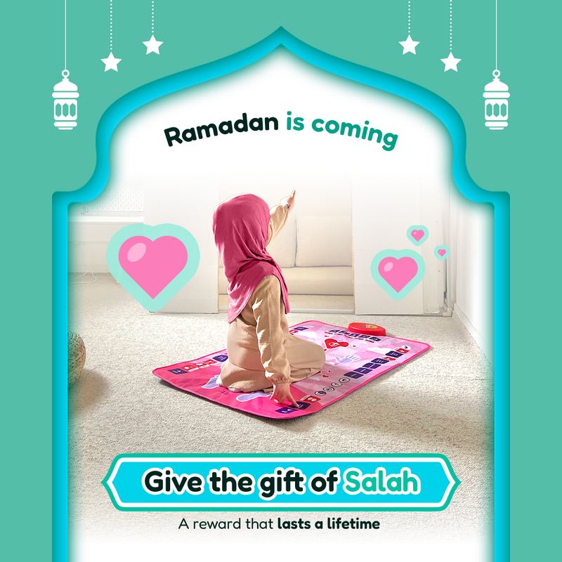 Smart Interactive Kids Prayer Mat Pink Version |  Now with Salah Translation | Ramadan & Eid Gift