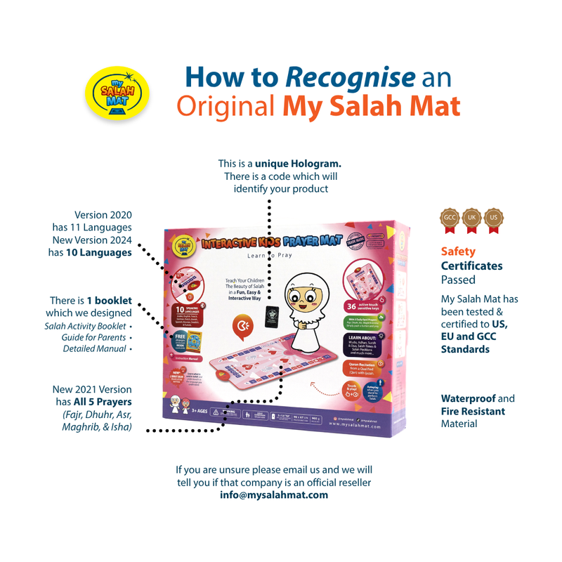 Smart Interactive Kids Prayer Mat Pink Version |  Now with Salah Translation | Ramadan & Eid Gift