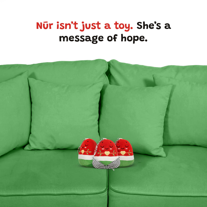 Watermelon Keyring - 8cm Soft Adorable Fruit Plush Muslim Doll | Ramadan & Eid Gift